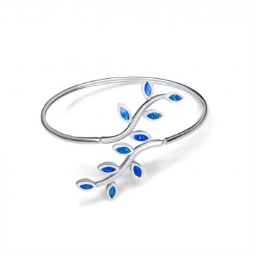 petsios Βραχιόλι κύκλος κλαδί ελιάς με πέτρες όπαλ