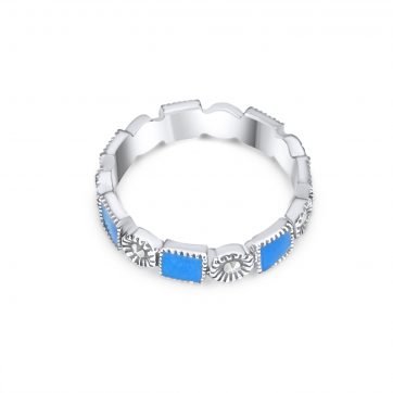 petsios Δαχτυλίδι με πέτρες τιρκουάζ και μαρκασίτες