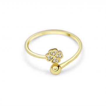 petsios Επίχρυσο δαχτυλίδι με πέτρες ζιργκόν 