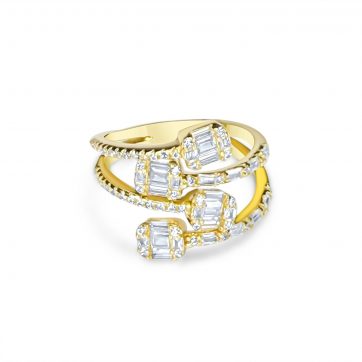 petsios Επίχρυσο δαχτυλίδι με πέτρες ζιργκόν 