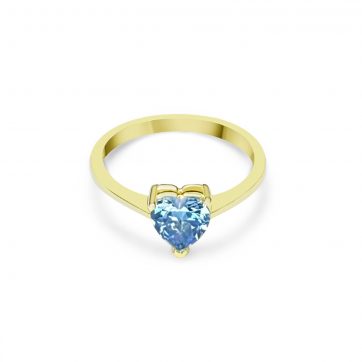 petsios Επίχρυσο δαχτυλίδι με πέτρα άκουα μαρίν