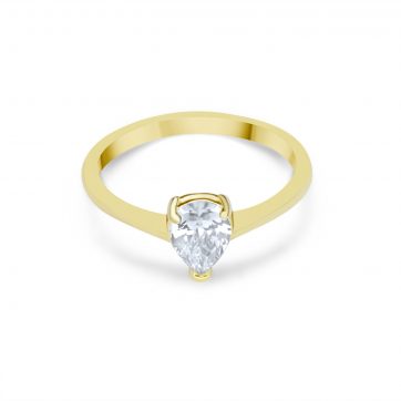 petsios Επίχρυσο δαχτυλίδι με πέτρα ζιργκόν 