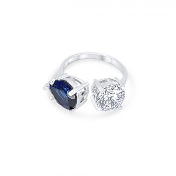 petsios Ring with sapphire and zircon stones