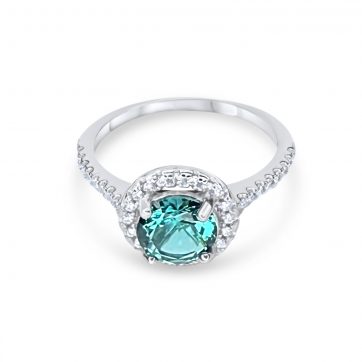 petsios Δαχτυλίδι με πέτρες ζιργκόν και άκουα μαρίν