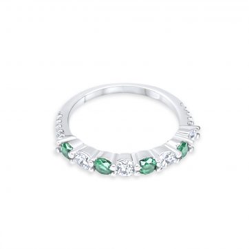 petsios Δαχτυλίδι με πέτρες ζιργκόν και σμαράγδι