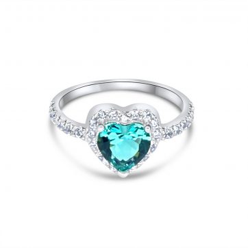 petsios Δαχτυλίδι με πέτρες ζιργκόν και άκουα μαρίν