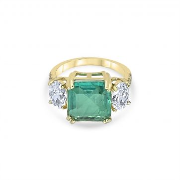 petsios Επίχρυσο δαχτυλίδι με πέτρες ζιργκόν 