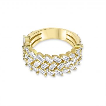 petsios Gold plated ring with zircon stones