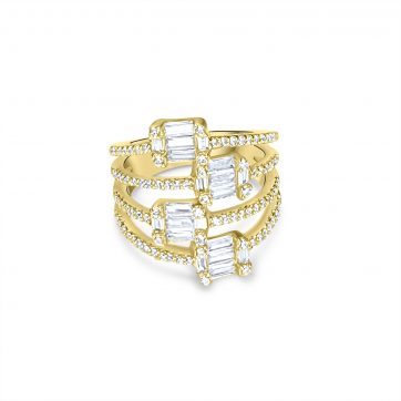 petsios Επίχρυσο δαχτυλίδι με πέτρες ζιργκόν 