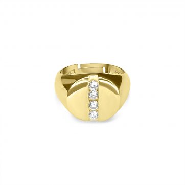 petsios Επίχρυσο δαχτυλίδι με πέτρες ζιργκόν 