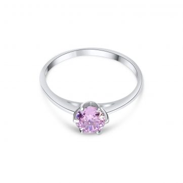 petsios Μονόπετρο δαχτυλίδι με ροζ κουάρτζ πέτρα