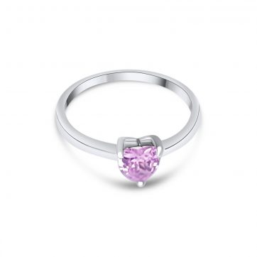petsios Μονόπετρο δαχτυλίδι με ροζ κουάρτζ πέτρα
