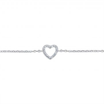 petsios Βραχιόλι καρδιά με πέτρες ζιργκόν