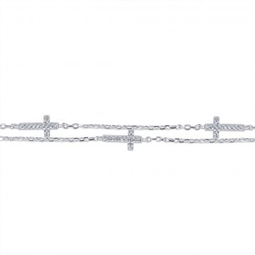 petsios Crosses double bracelet with zircon stones