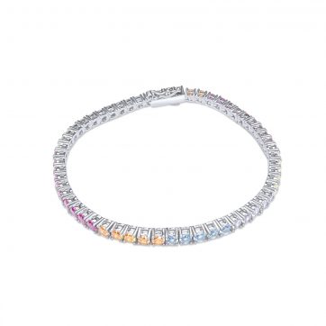 petsios Βραχιόλι ριβιέρα με χρωματιστές πέτρες ζιργκόν