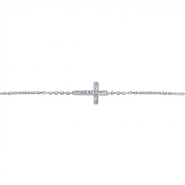 petsios Βραχιόλι σταυρός με πέτρες ζιργκόν