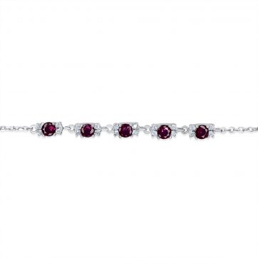 petsios Bracelet with ruby and zircon stones