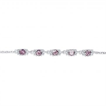 petsios Bracelet with pink quartz and zircon stones