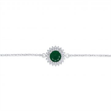 petsios Bracelet with emerald and zircon stones