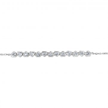 petsios Βραχιόλι καρδιές με πέτρες ζιργκόν