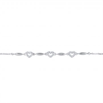 petsios Βραχιόλι καρδιές με πέτρες ζιργκόν