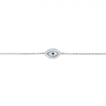 petsios Βραχιόλι μάτι με πέτρες ζιργκόν και φίλντισι