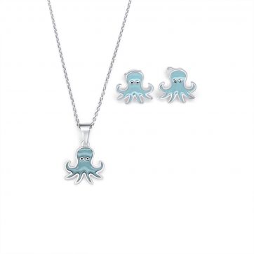 petsios Σετ κολιέ και σκουλαρίκια καρφωτά με σμάλτο