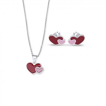 petsios Σετ κολιέ και σκουλαρίκια καρφωτά με σμάλτο