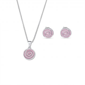 petsios Σετ κολιέ και σκουλαρίκια καρφωτά με σμάλτο