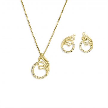 petsios Gold plated set with zircon stones