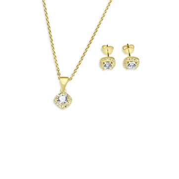 petsios Gold plated set with zircon stones