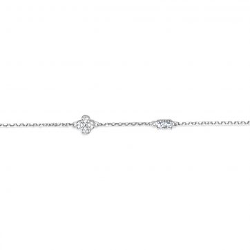 petsios Αλυσίδα ποδιού με τετράφυλλο τριφύλλι και πέτρες ζιργκόν