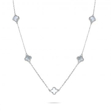 petsios Κολιέ με φίλντισι και πέτρες ζιργκόν