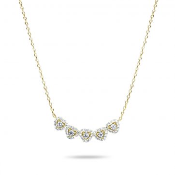 petsios Κολιέ επίχρυσο με πέτρες ζιργκόν