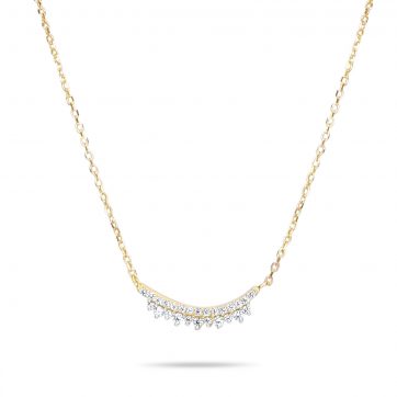 petsios Κολιέ επίχρυσο με πέτρες ζιργκόν