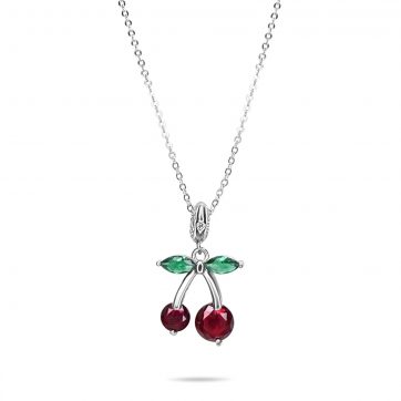 petsios Cherries necklace with zircon stones