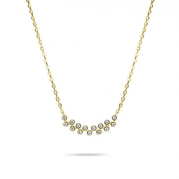 petsios Κολιέ επίχρυσο με πέτρες ζιργκόν