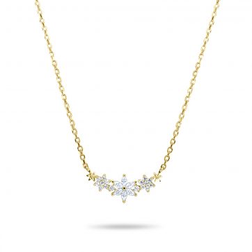 petsios Κολιέ επίχρυσο με πέτρες ζιργκόν