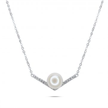 petsios Κολιέ με πέτρες ζιργκόν και μαργαριτάρι