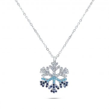 petsios Snowflake necklace with turquoise and zircon stones