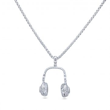 petsios Headphones necklace with zircon stones