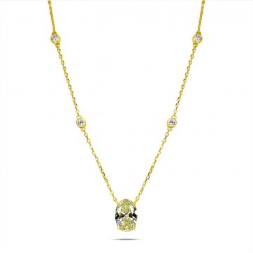 petsios Gold plated necklace with zircon stones