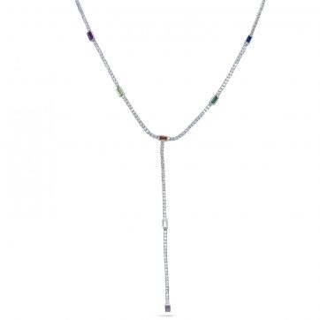 petsios Y-style necklace with zircon stones