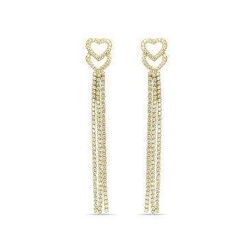 petsios Gold plated earrings with zircon stones