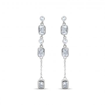 petsios Silver earrings with zircon stones