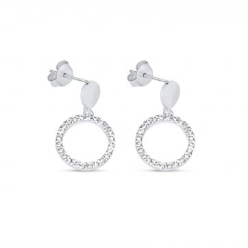 petsios Ασημένια σκουλαρίκια με πέτρες ζιργκόν