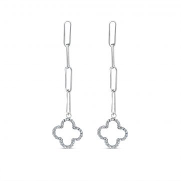 petsios Ασημένια σκουλαρίκια με πέτρες ζιργκόν