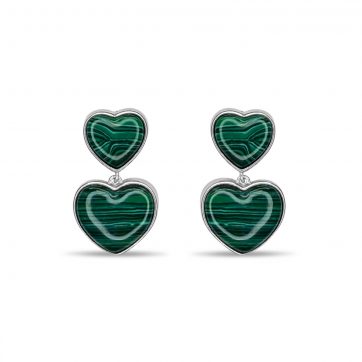 petsios Silver earrings with malachite stones