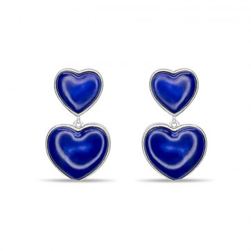 petsios Silver earrings with lapis lazuli stones