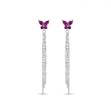 petsios Silver earrings with ruby stones